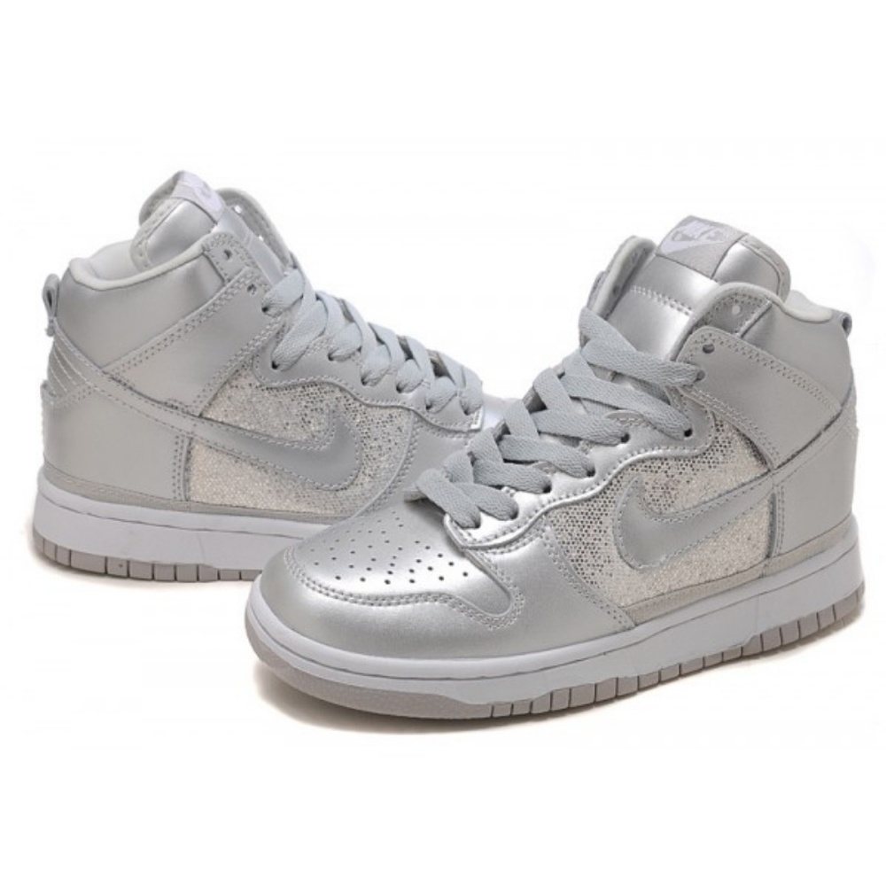 Nike Silver Women's Dunk High Top Sneakers